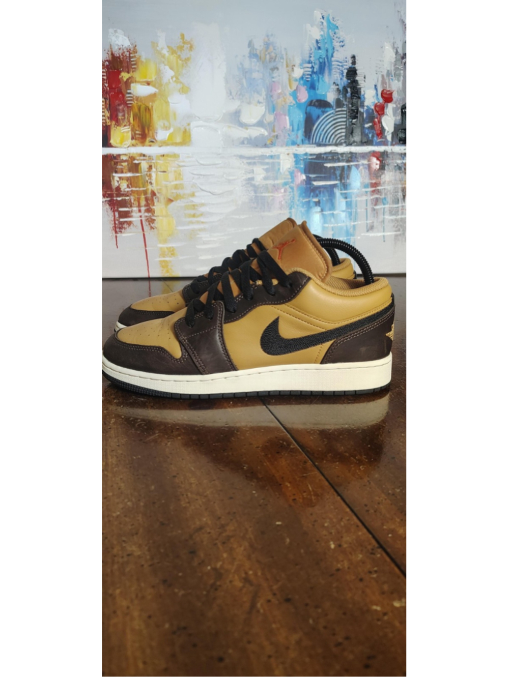 Jordan Air Jordan 1 Low Shoes Youth Size 7Y Brown Colorblock Sneakers HQ3604-201